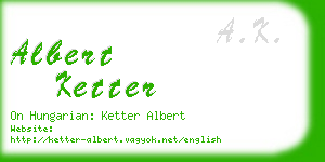 albert ketter business card